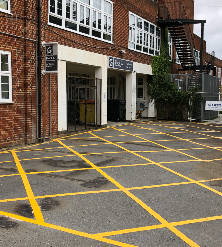 Hospital road marking