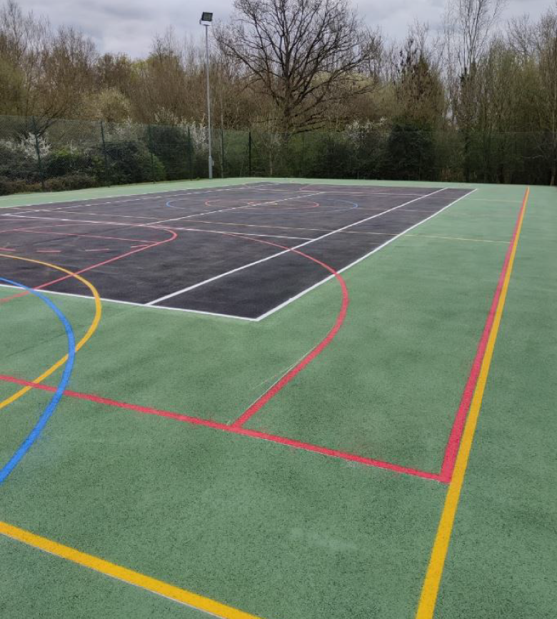 Sports court line painting